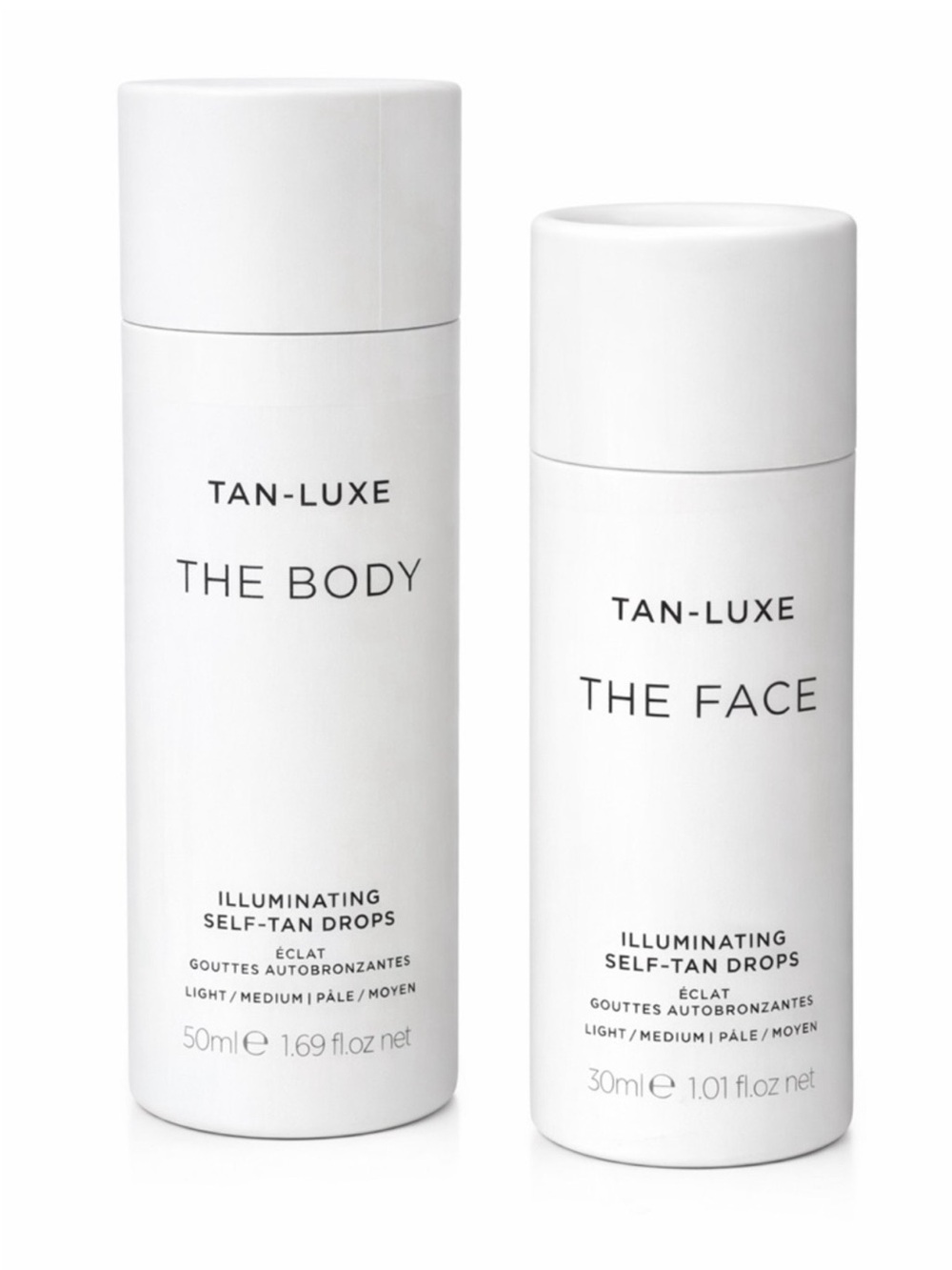 TAN-LUXE Illuminating Self-Tan Drops Duo - White Packaging